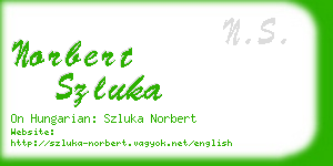 norbert szluka business card